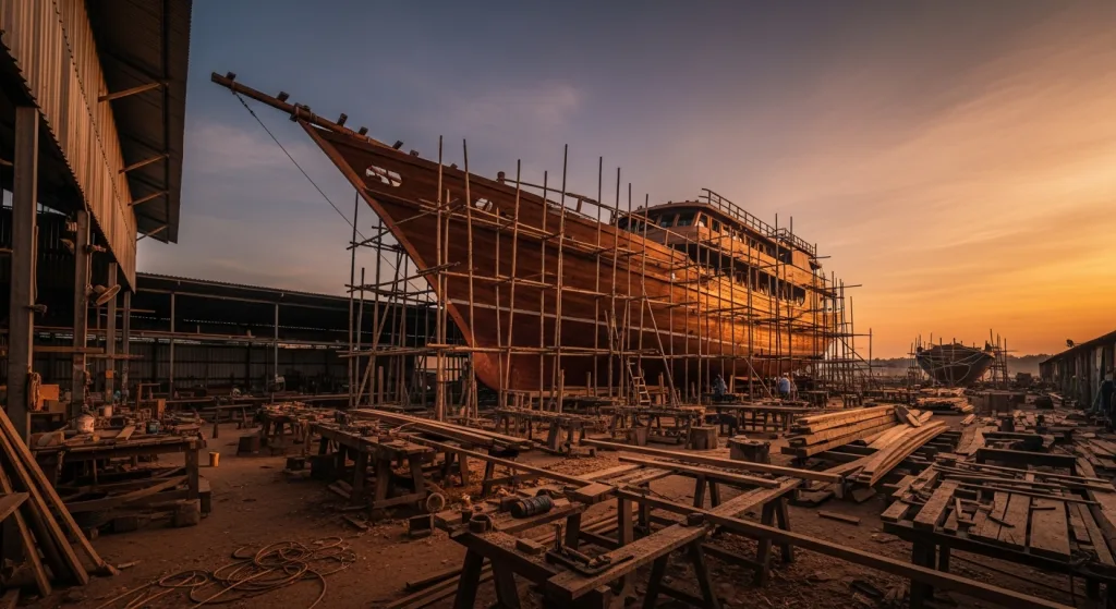 Bira shipyard in South Sulawesi where phinisi yachts are hand-built