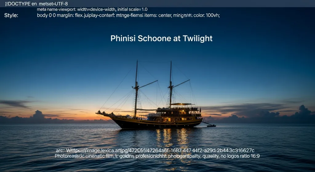 Phinisi yacht at sunset in Bali waters — Buy Phinisi buyer's representative