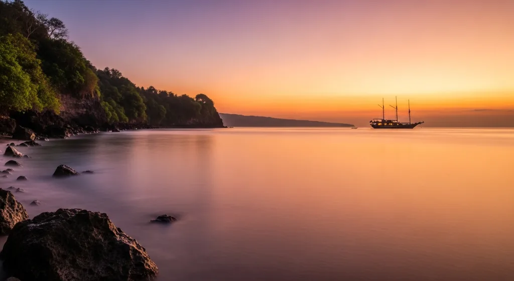 Bali coastline with phinisi yacht — PMA formation for foreign owners