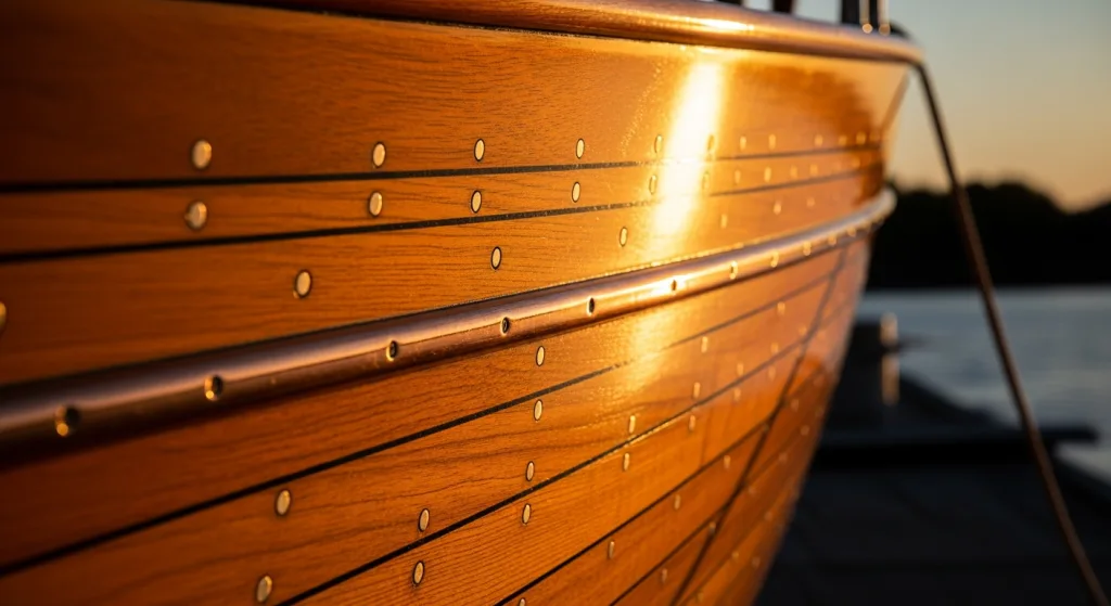 Phinisi yacht hull woodwork detail — independent survey