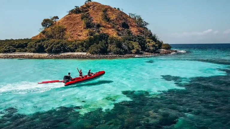 A phinisi under sail in Indonesian waters