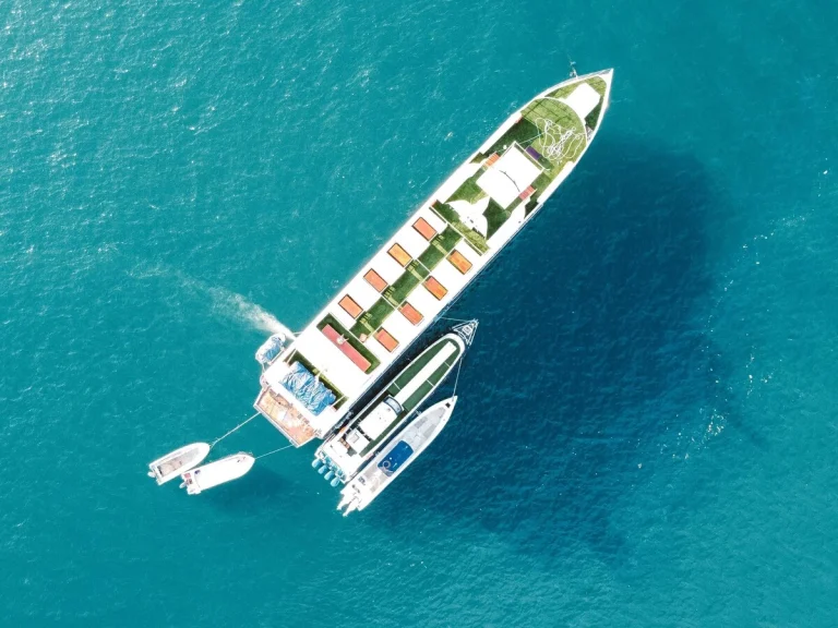 A phinisi under sail in Indonesian waters